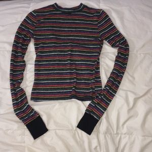 Urban Outfitters Striped Mock Neck Top